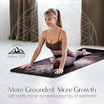 𝑯𝑰𝑮𝑯𝑻𝑶𝑷 Yoga Mat with Strap Non-Slip 6mm Thick, Premium Suede & TPE Tree-of-Life Root Chakra Design (72”x24”) Yoga, Hot Yoga, Pilates and Sweaty Workout