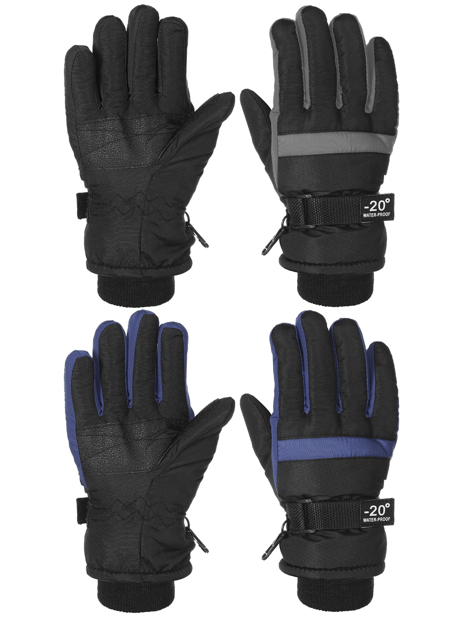 SATINIOR 2 Pair Kids Winter Gloves