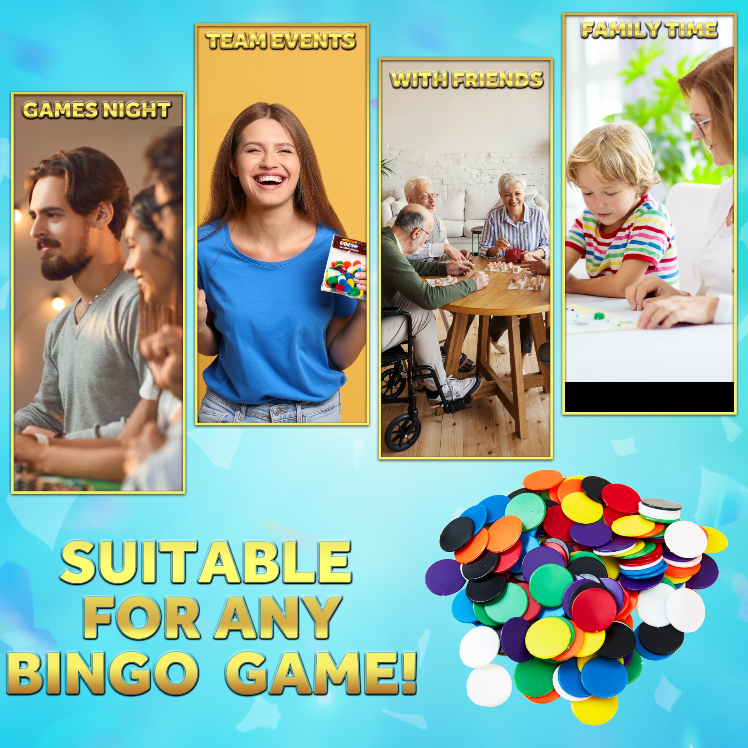 KreativeKraft Bingo Game Set or Accessories for Teens & Adults, Raffle Tickets, Tear Dabbers, Markers, Books, Counters - Image 4