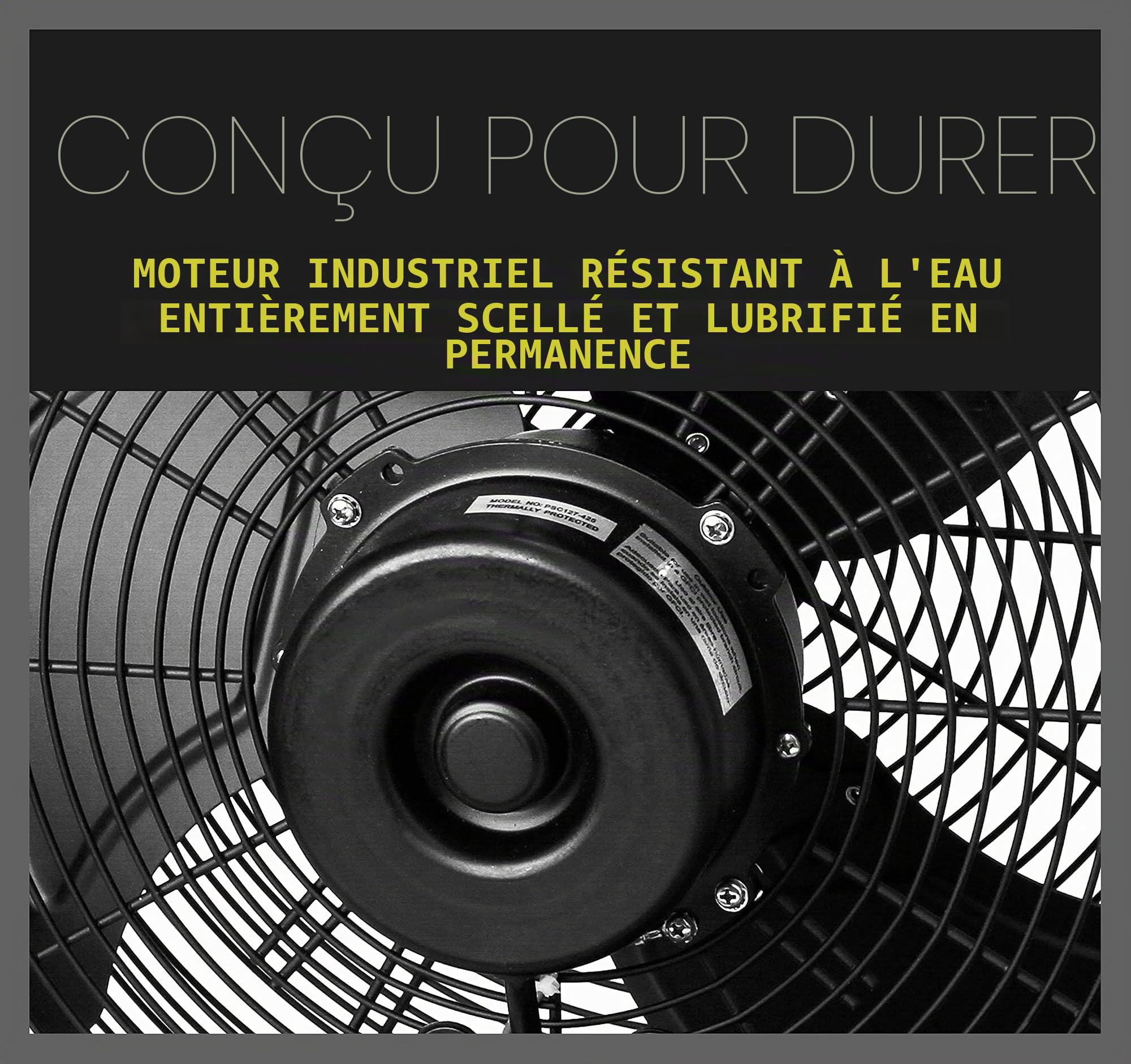 iLIVING Ventilateur mural variable 35,6 cm intérieur/extérieur résistant intempéries qualité industrielle terrasse serre garage atelier quai chargement 2473