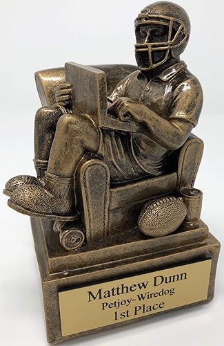 Miniatura 8 de Fantasy Football Trophy - Sillón quarterback Champion o perdedor trofeo de inodoro - Placa grabada gratis bajo petición