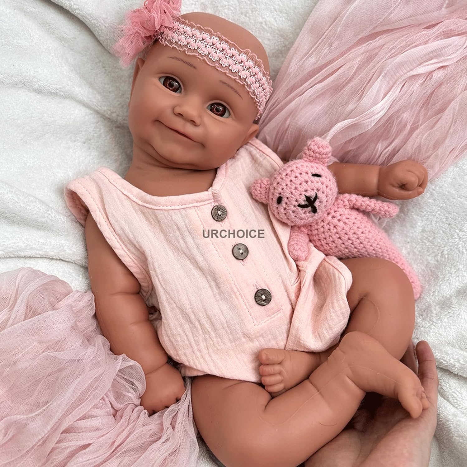 Realistic Reborn Baby Dolls Girl Silicone Full Body 20 Inch Lifelike Newborn Doll That Look Real Life Infant Babies - Tan