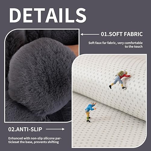 Miniatura 3 de Funda para sofá de piel sintética, funda de sofá de felpa suave y cálida, funda antideslizante para sofá seccional, protector de muebles lavable