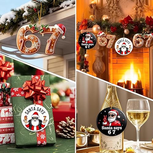 Miniatura 4 de 67 Adorno de Navidad, 67 Adornos para Árbol de Navidad, Divertidos Adornos de Navidad 2025, Adorno de Árbol Seis Siete 6 7 Decoración de Cosas,