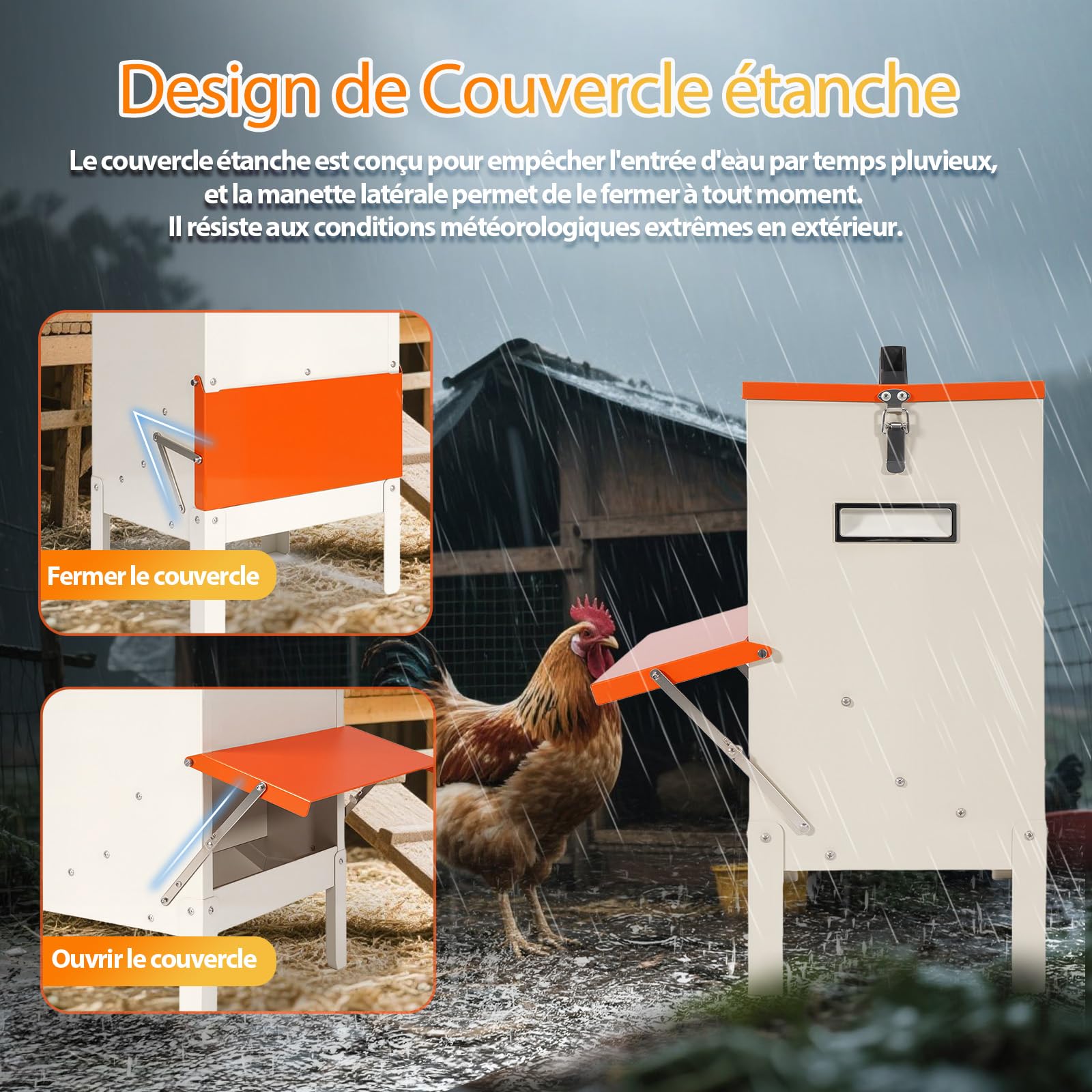 Mangeoire Poules,18kg Acier Galvanisé, Alimentateur Volaille Anti Gaspillage,Trogue Automatique Poule,Mangeoire Volailles Suspendue,Trogue Poules Contre Nuisible Anti Nuisible Volaille