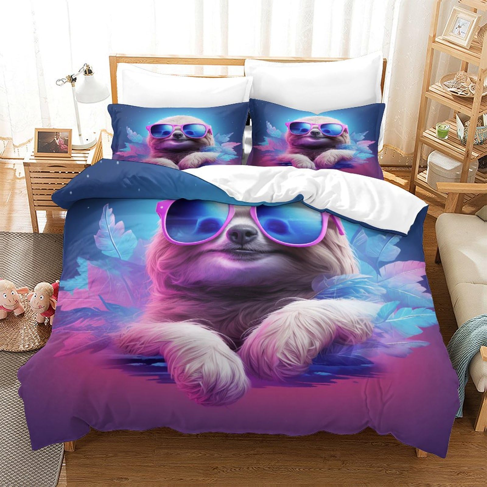 Housse de couette loutre 3D ensemble de literie microfibre 260x220cm