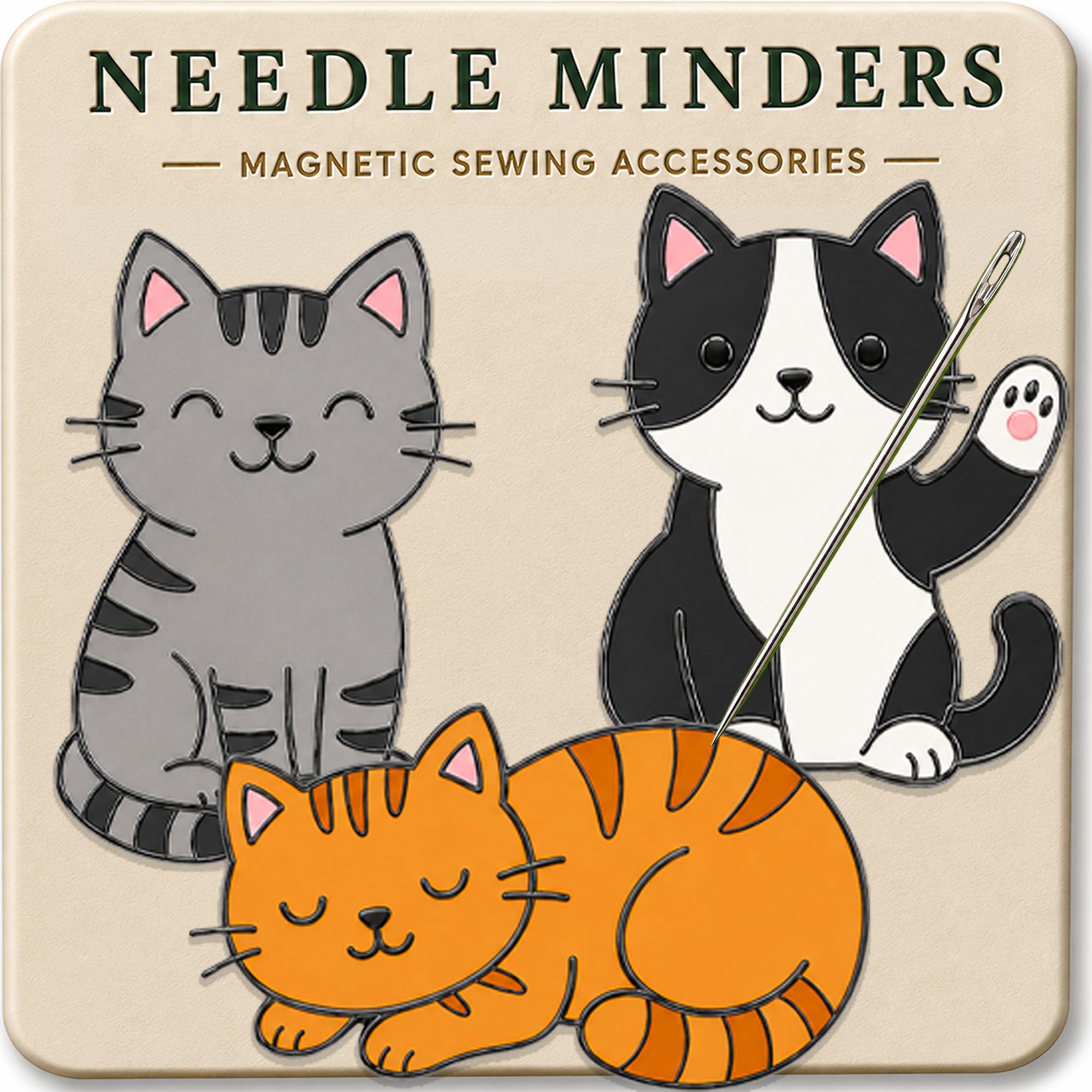 Magnetic Needle Minder - Cute Cat Embroidery Tool -1