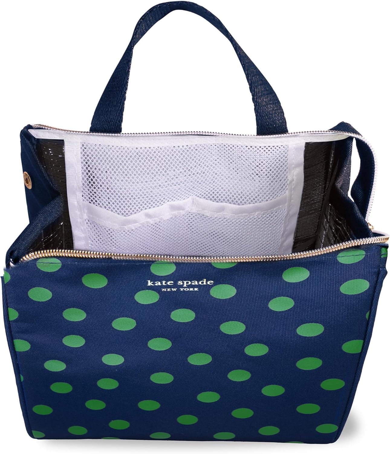 Kate Spade New York Cute Lunch Bag for Women, Large Capacity Lunch Tote, Adult Lunch Box with Silver Thermal Insulated Interior Lining and Storage Pocket (Sonnet Dot) - Image 4