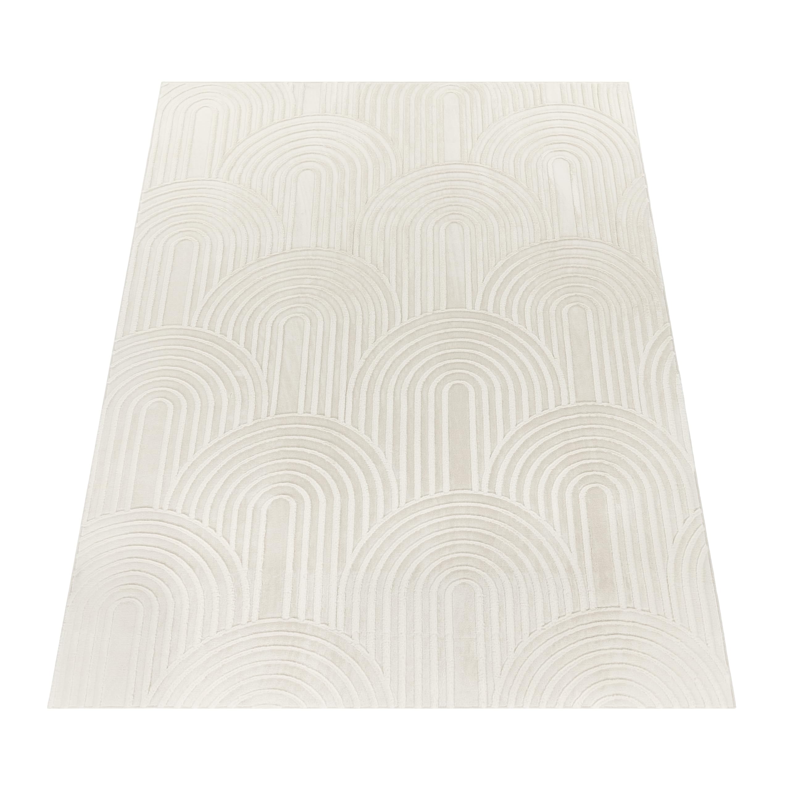 Paco Home Tapis Salon Chambre Adulte Poils Ras Motif Scandinave Motif Boho Motif Geometrique, Dimension:160x220 cm, Couleur:Crème 4