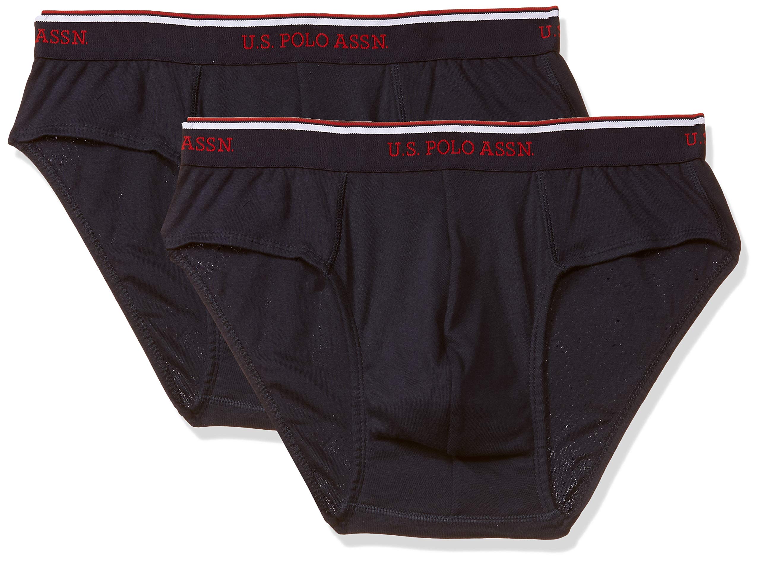 u.s. polo assn. Mens Solid Cotton Mid Rise Briefs - Pack of 2-picture-42