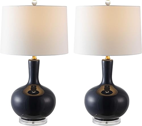 Miniatura 9 de SAFAVIEH Lighting Collection Nilla - Juego de 2 lámparas de mesa modernas y contemporáneas de 27 pulgadas para dormitorio, sala de estar, oficina en
