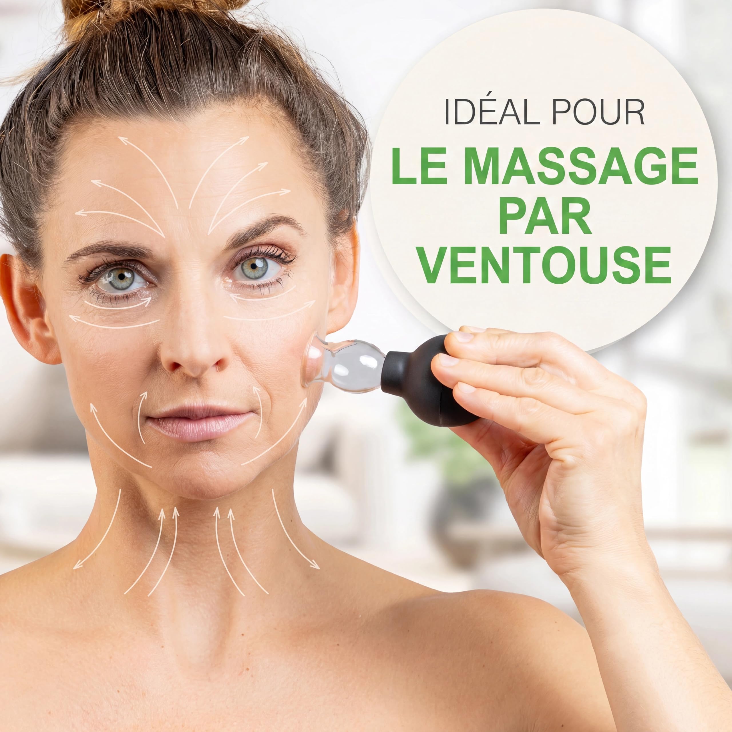 BACKLAxx ® Set De Ventouses En Verre Avec Poire En Silicone Et Grattoir Fascia | Ventouse Cellulite Et Ventouse Massage Pour Corps Et Visage | Ventouses Thérapeutiques Cupping
