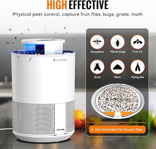 Miniatura 2 de Mosalogic - Trampa para moscas de frutas para interiores Trampas de mosquitos para uso en casa Atrapa y mata moscas de frutas, mosquitos, plantas y