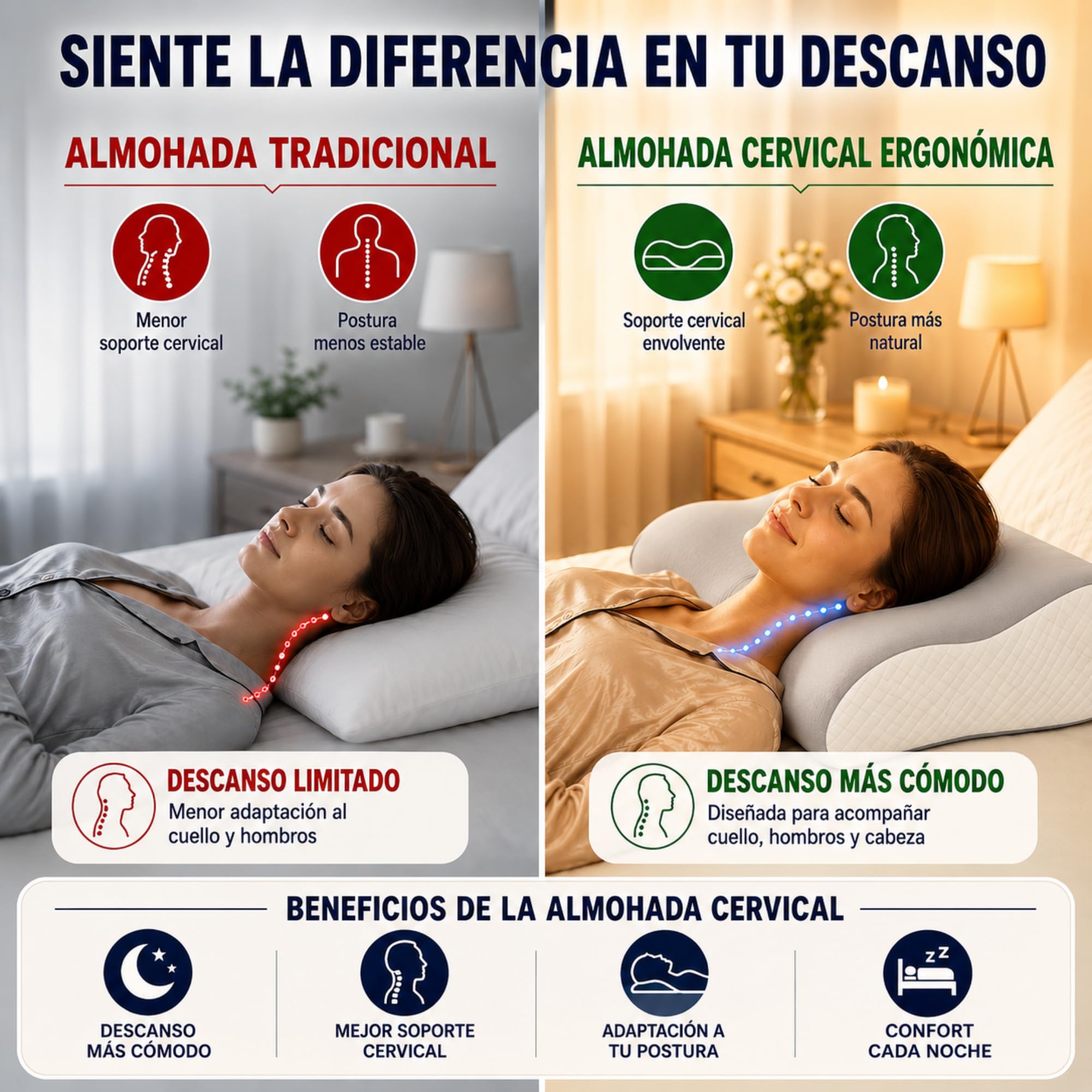 Almohada Cervical Viscoelástica - Mariposa - Cuello y Hombros - 2 Fundas