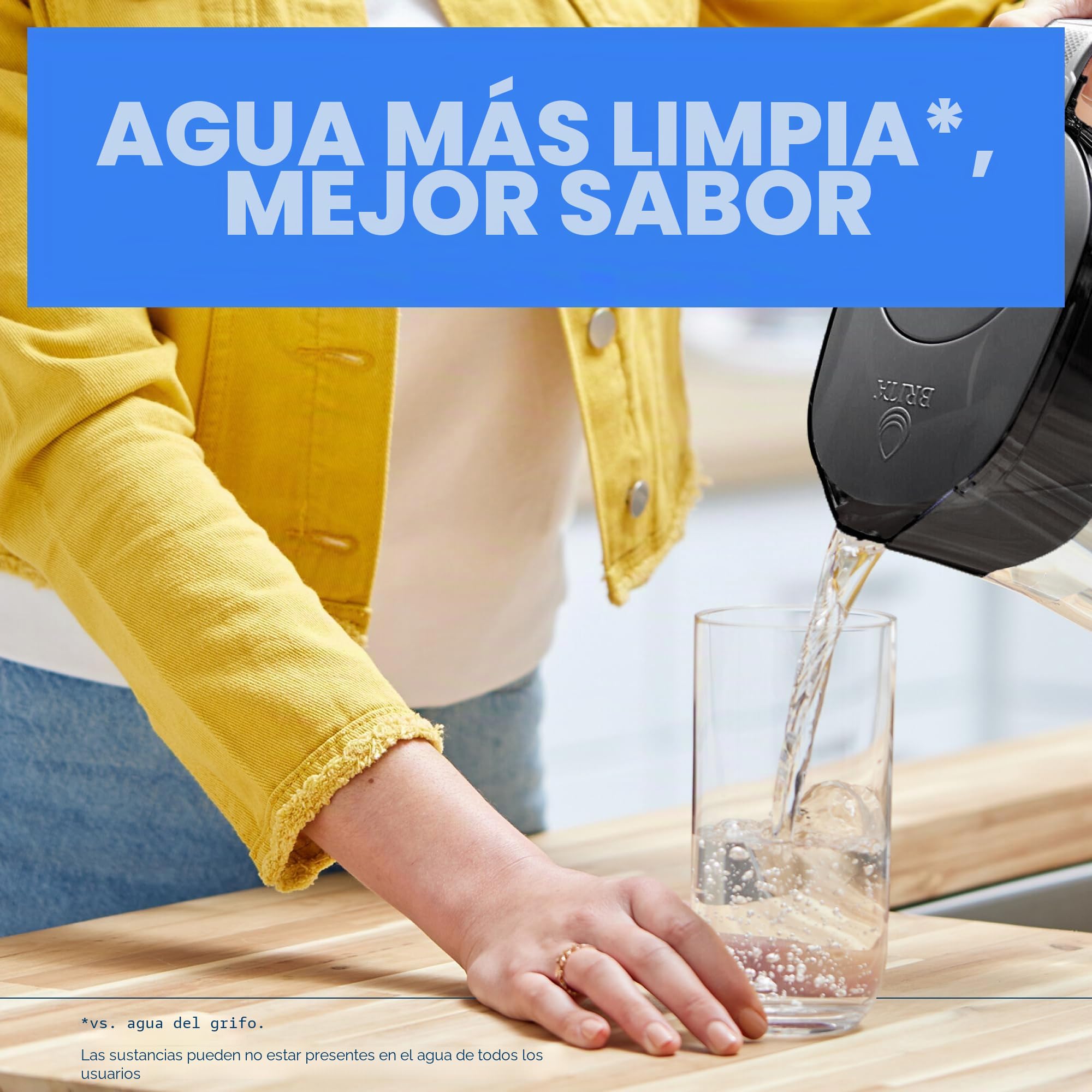 Brita Filtro de agua grande para grifo y agua potable con indicador de cambio de filtro SmartLight + 1 filtro Elite, reduce el 99% del plomo, dura 6 meses, capacidad de 10 tazas, azul