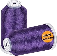 Vista 9 de New brothread - 2 Huge Spools 5000M Each Polyester Embroidery Machine Thread 40WT for Commercial and Domestic Machines - White