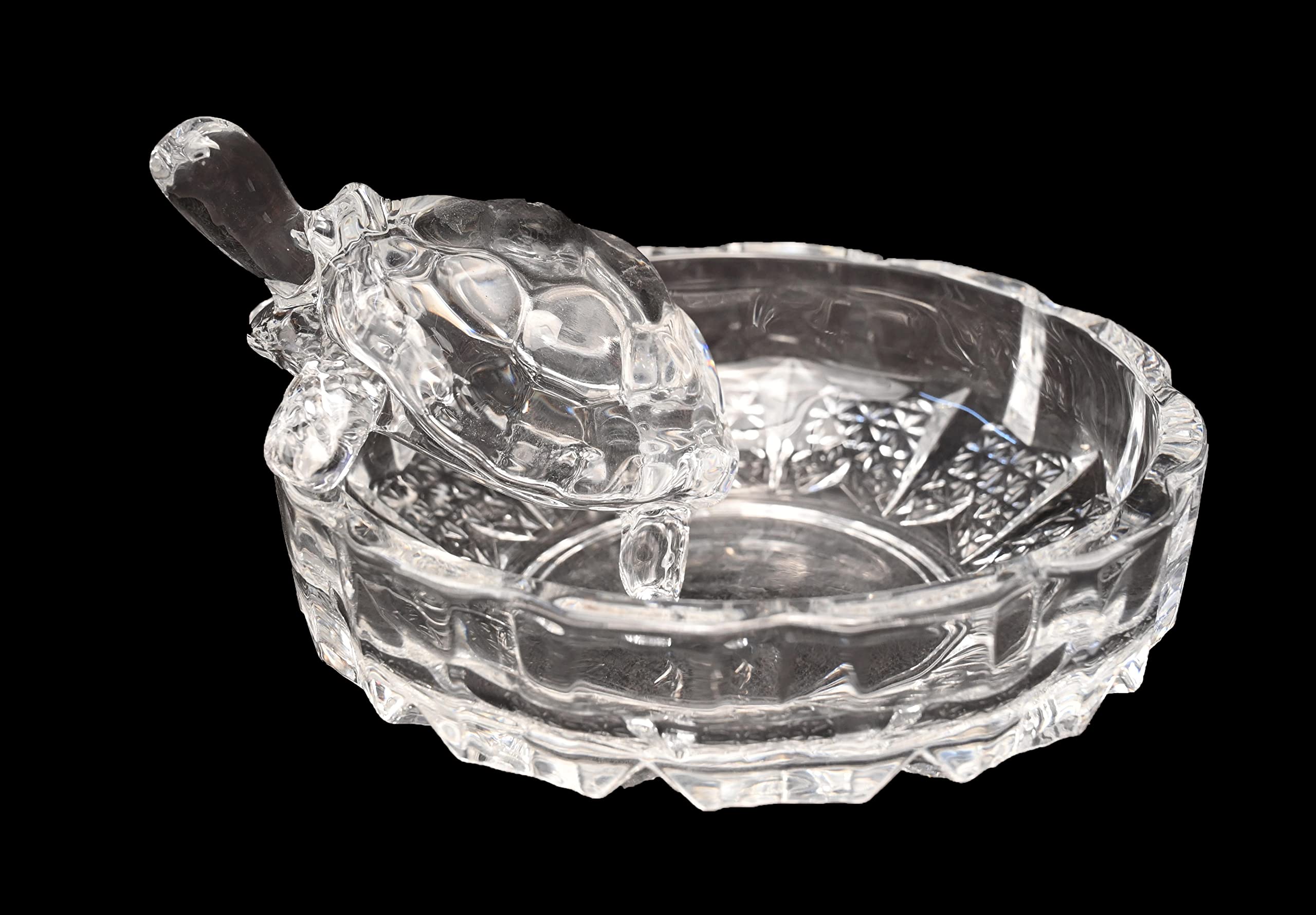 KariGhar® Feng Shui Glass Turtle with Glass Bowl for Home | Office | Good Luck | Gifting & Decor (GD0003)