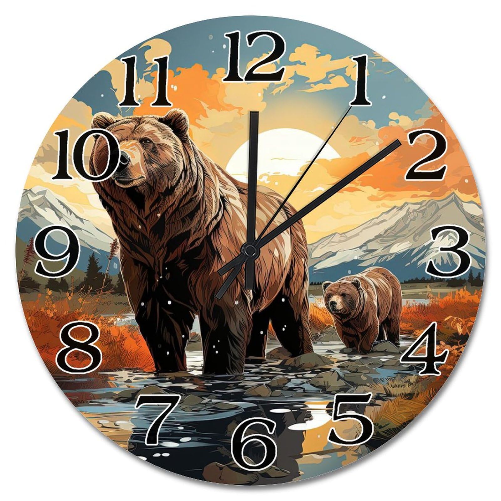 Horloge murale Katmai grande taille lisible style moderne