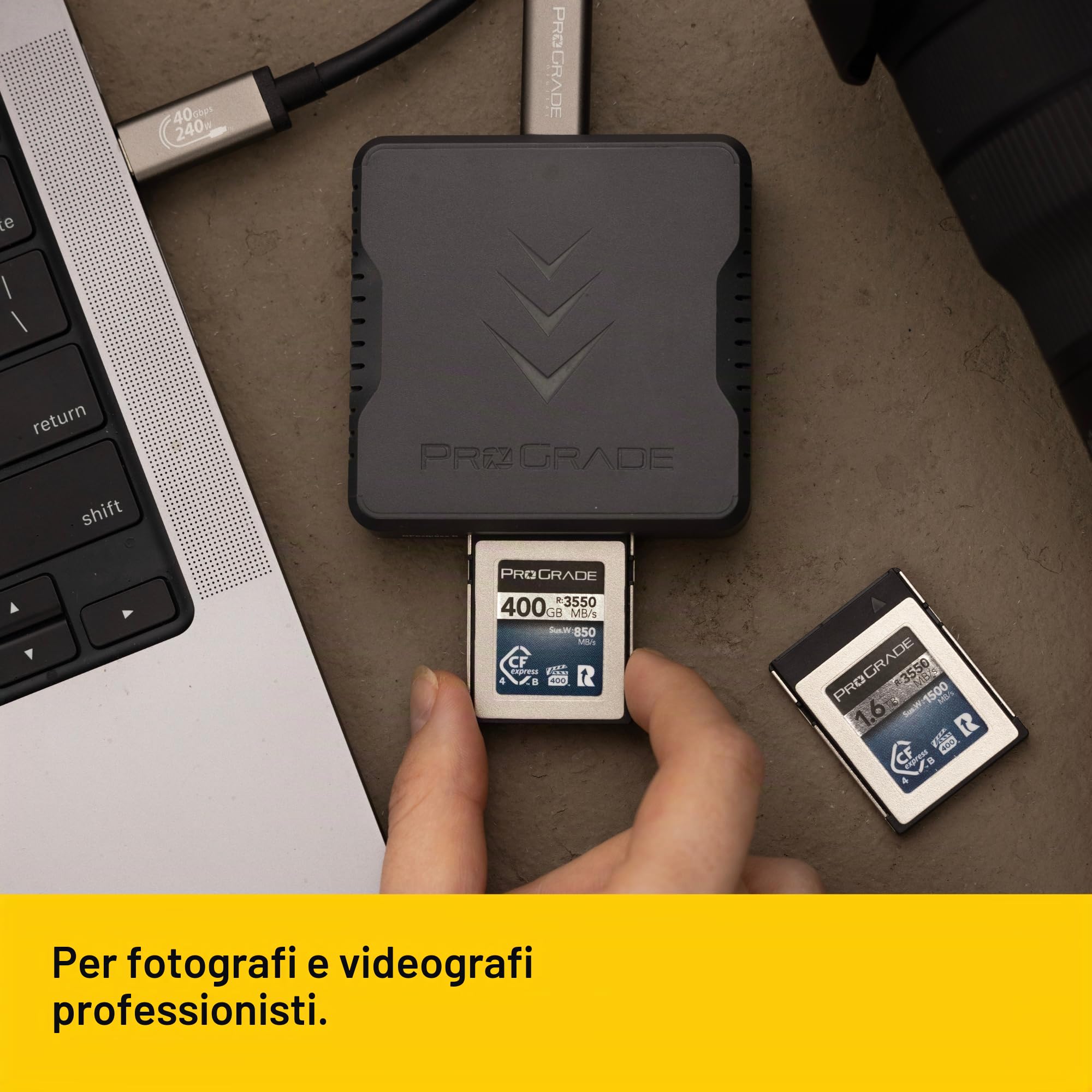 Lettore di schede di memoria a slot singolo CFexpress tipo B di ProGrade Digital | USB 4.0