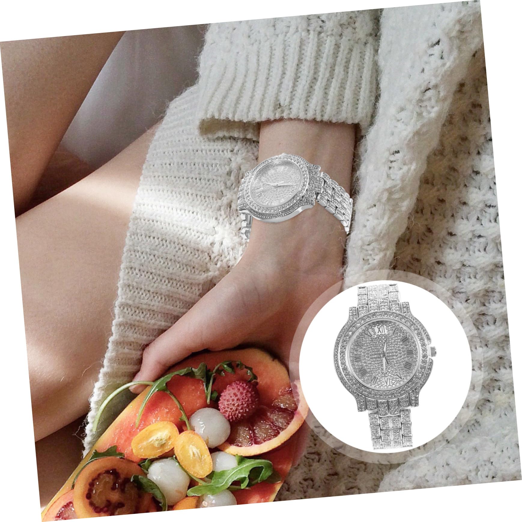 2stücke Damen Armbanduhr Mit Strasssteinen Elegantes Design Analoge Quarzuhr Für Freizeit Schule Party Und Besondere Anlässe Hochwertige Verarbeitung Komfortables Tragegefühl