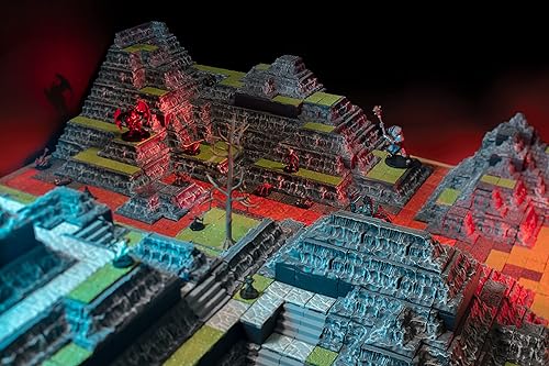 Miniatura 6 de Monster Protectors Adventure Terrain - Juego de 141 piezas de cuevas pintables con placa base, totalmente modular y apilable 3-D, constructor