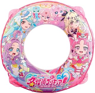 イガラシ 名探偵プリキュア！うきわ 55cm（ロープ付き） AFE-55A 膨らんだ状態のウキワの内周は約80～85cm 【楽早くうき栓】新型バルブ採用