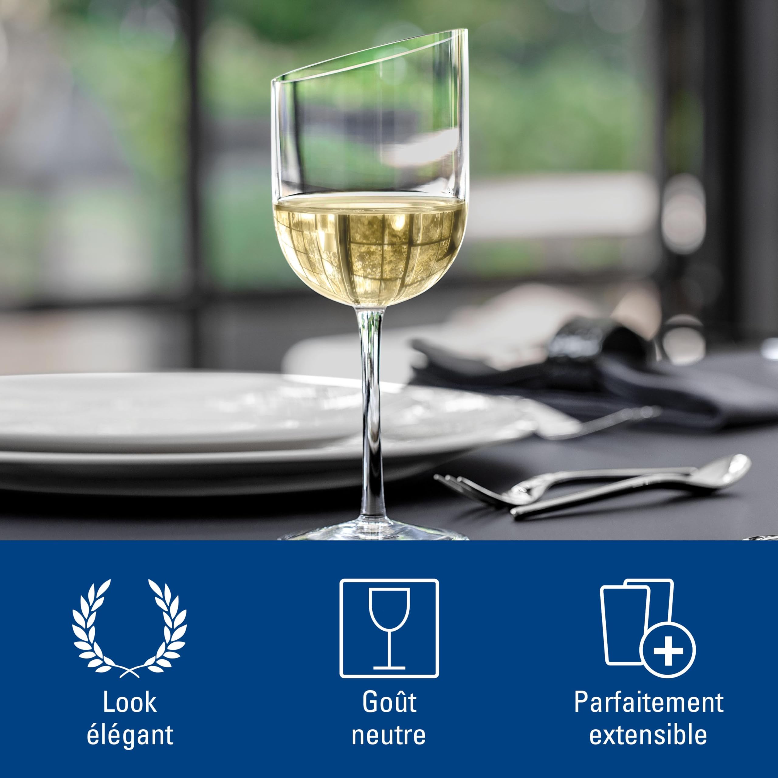 Villeroy & Boch - NewMoon Verre à Vin Blanc Set 4 Pièces Transparent, Garanti Lave-Vaisselle, Service à Vin Blanc, Ensemble de Verres, Set de Verres, Cristallin