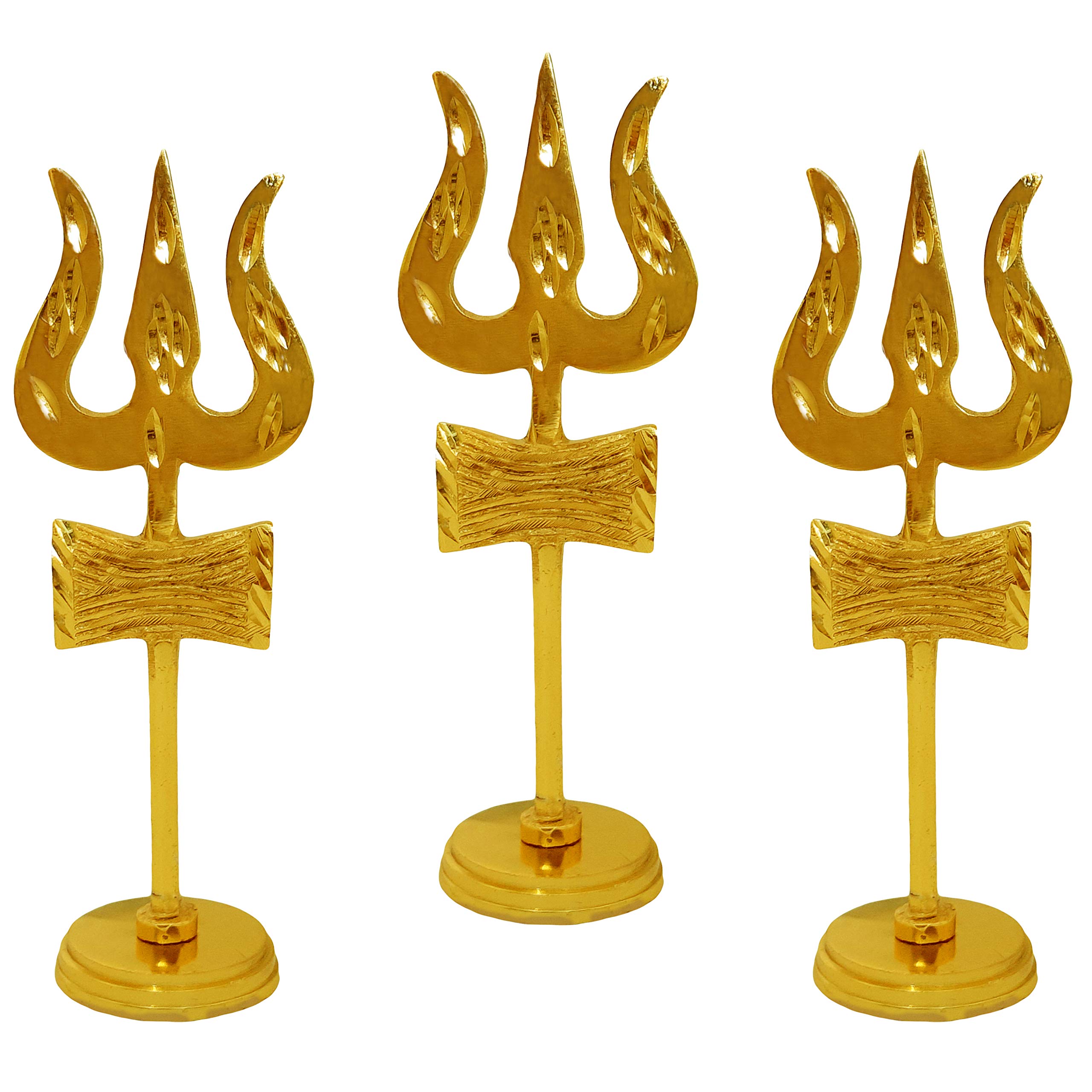Buy Divya MantraSri Shiva Trishul Damru with Stand Brass Statue Yantra Indian Mandir Home Decor