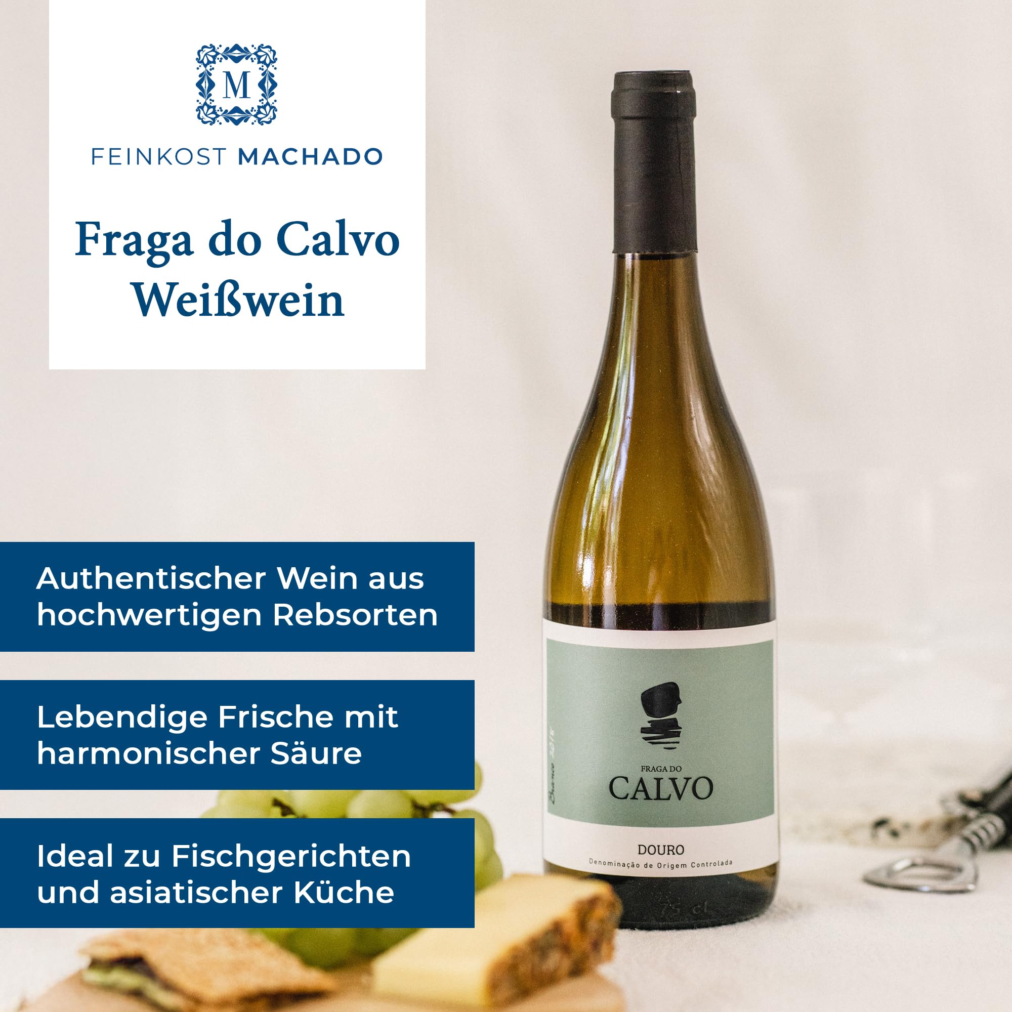 Miss Vitis – Fraga do Calvo Weißwein – Trockener Weißwein aus Portugal | Aromatischer Weißwein trocken aus der Douro Region | Wein Geschenk & Probierpaket für Genießer
