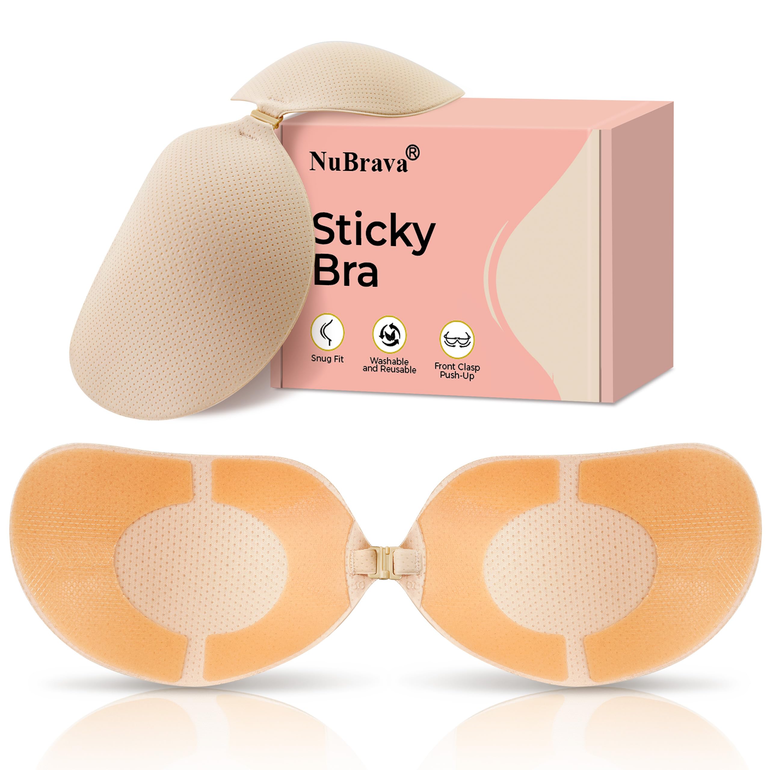 Invisible Strapless Sticky Bra with front clasp