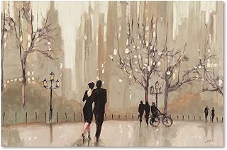 An Evening Out Neutral Artwork by Julia Purinton, 22 by 32-Inch Canvas Wall Art - coolthings.us