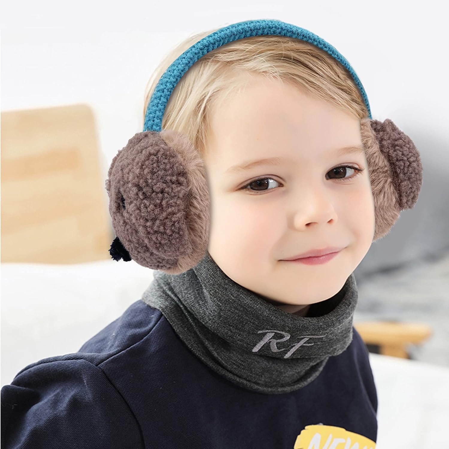 Gifts Treat Boys Ear Muffs Kids Earmuffs Adjustable Girls Winter Ear Warmers with Cute Animal Pattern Ear Covers for Boys - Image 2