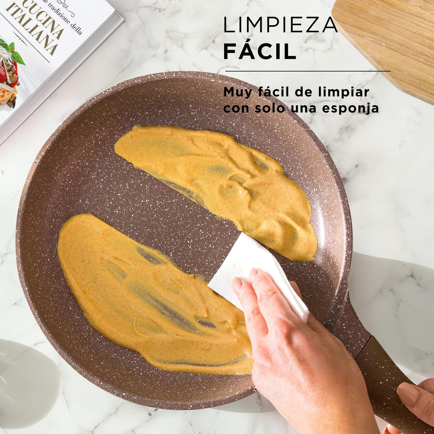 KASANOVA Juego de ollas antiadherente 0 Grasas, batería de cocina apta para inducción y todo tipo de fuegos, ollas y sartenes antiadherentes de 4 capas con diseño moderno (10 piezas)