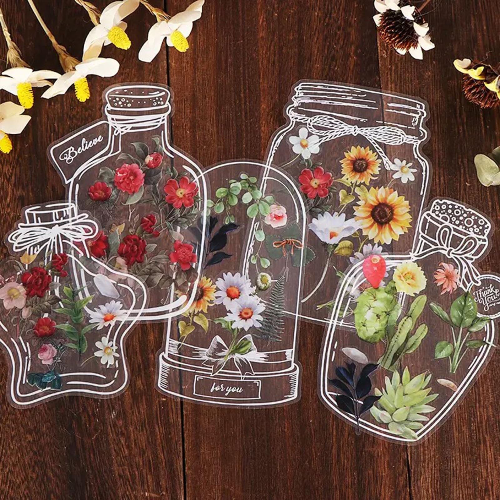 30Pcs Marilo Dried Flowers Bookmarks, Transparent Dried Flower Bookmark Without Dried Flowers, Handmade DIY Clear Pressed Floral Page Clips For Journals Books DIY Craft Gifts(Bookmarks)