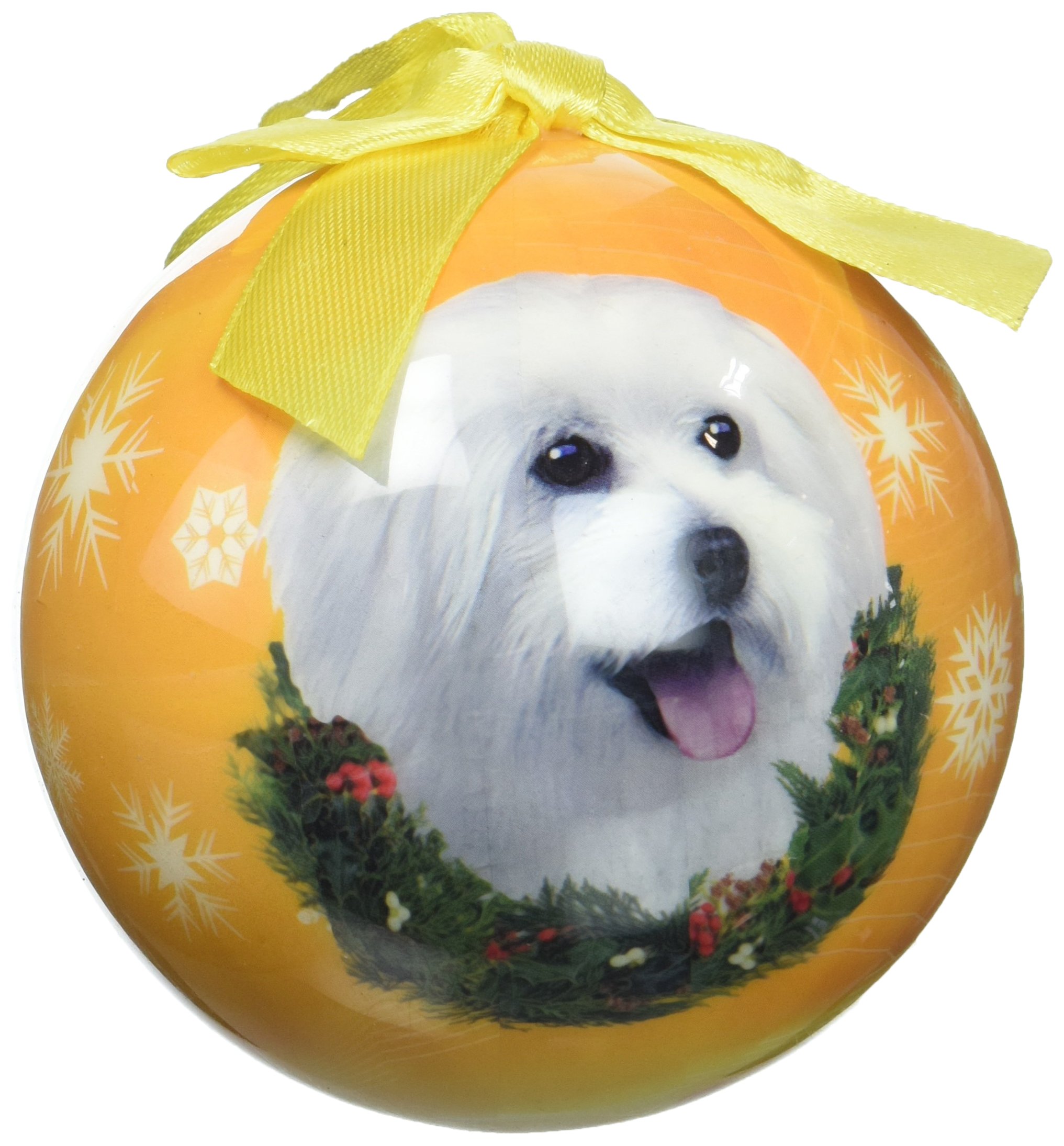 E & S Pets Malteser Puppy Cut Bruchsichere Weihnachten Ornament