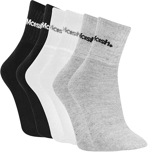 Kit 3 Pares Meias Cano Médio Curto Mash Algodão Felpa Atoalhada Unissex Adulto