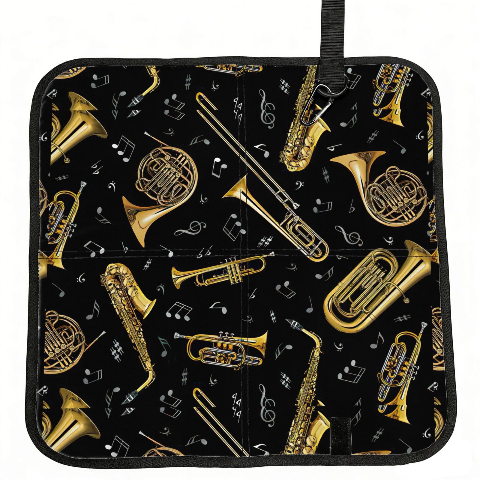 KAPPTYY Musical Instruments Printed Bleacher Seat Cushion PE Foam Filling, Foldable Sitting Pad for Concert Stadium Events