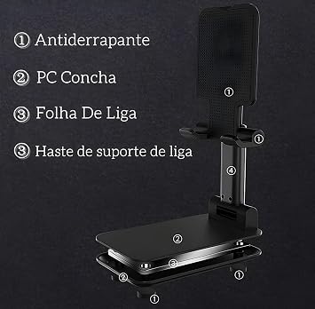 Kyrotech Adjustable Portable Phone and Tablet Stand – Desktop Foldable Holder, Compatible with All Smart Devices, Ergonomic and Anti-Slip Design