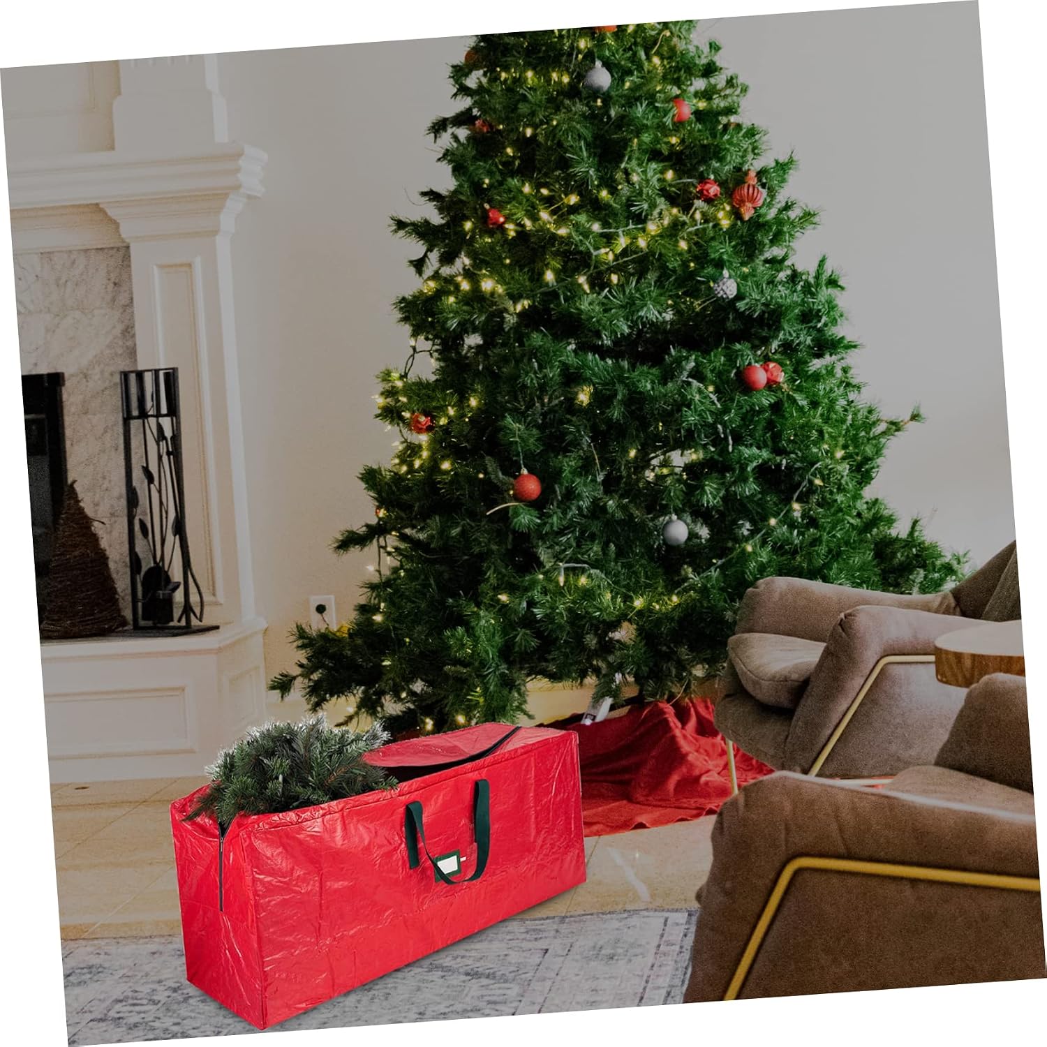 1pc Christmas Tree Storage Bag Heavy-duty Organizer for Outdoor Furniture Design for Xmas Tree Material Convenient Folding Storage