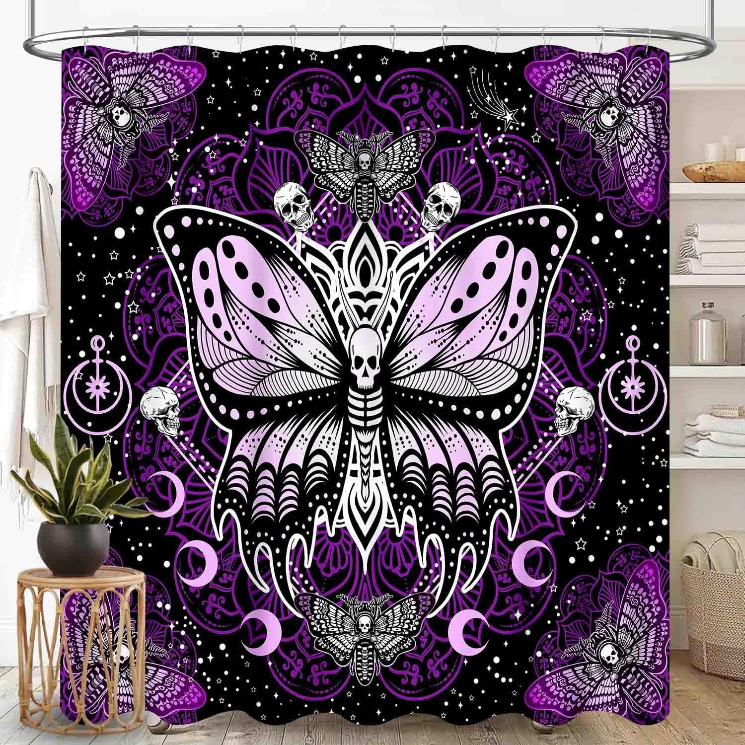 Hippie Shower Curtain, Indian Medallion Trippy Boho Mandala Paisley Aesthetical Art Decor Colorful Bohemian Waterproof Fabric Bathroom Shower Curtain Set with Hooks, 72"x84" Inch