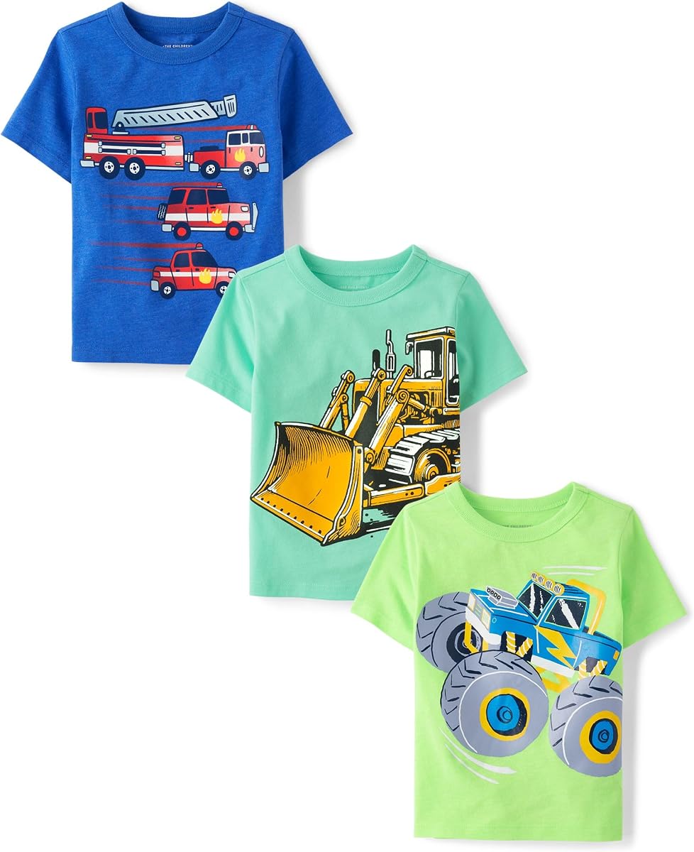 Camisetas gráficas para bebé niño (paquete de 3)