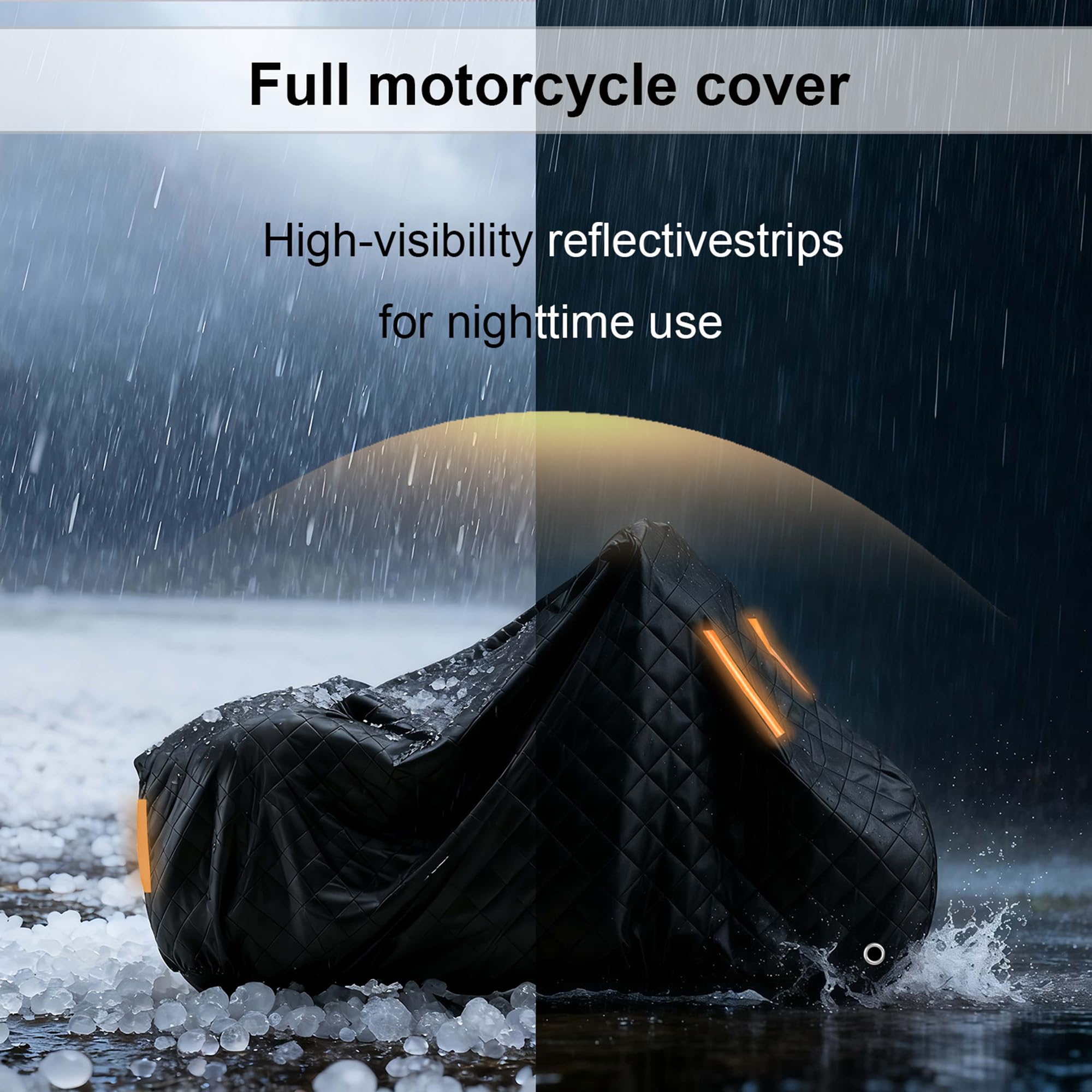Funda para Moto para Harley-Davidson VRSCD Night Rod Cubre Motos Antigranizo丨Impermeable Resistente al Sol y a los arañazos para Motos Scooter Bicicleta con Banda Reflectante-KS96