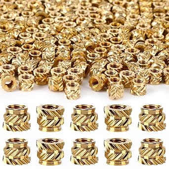 300 Pieces M3 Threaded Inserts, Brass, Corrosion-resistant, for 3D Printer