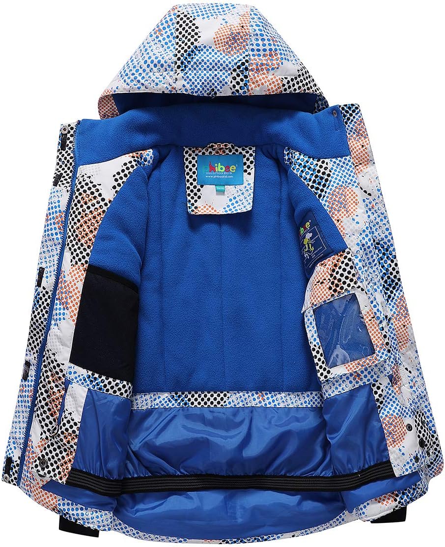 PHIBEE Big Boys' Waterproof Breathable Outdoor Warm Snowboard Ski Jacket - Image 3