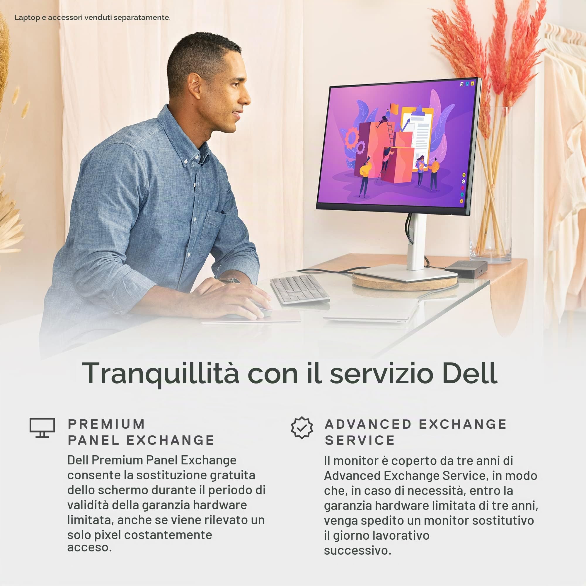 Dell P2422H 24" Full HD (1920x1080) Monitor, 60Hz, IPS, 5ms, 99% sRGB, DisplayPort, HDMI, VGA, 5x USB, 3 Anni di Garanzia, Nero