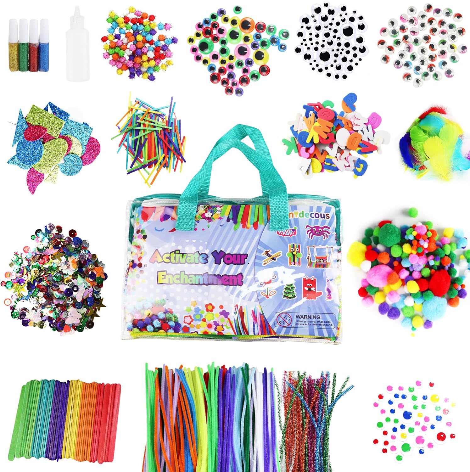 ANTDECOUS Arts and Crafts Kit for Kids, 2030+ PCS Craft Supplies, Gift Set