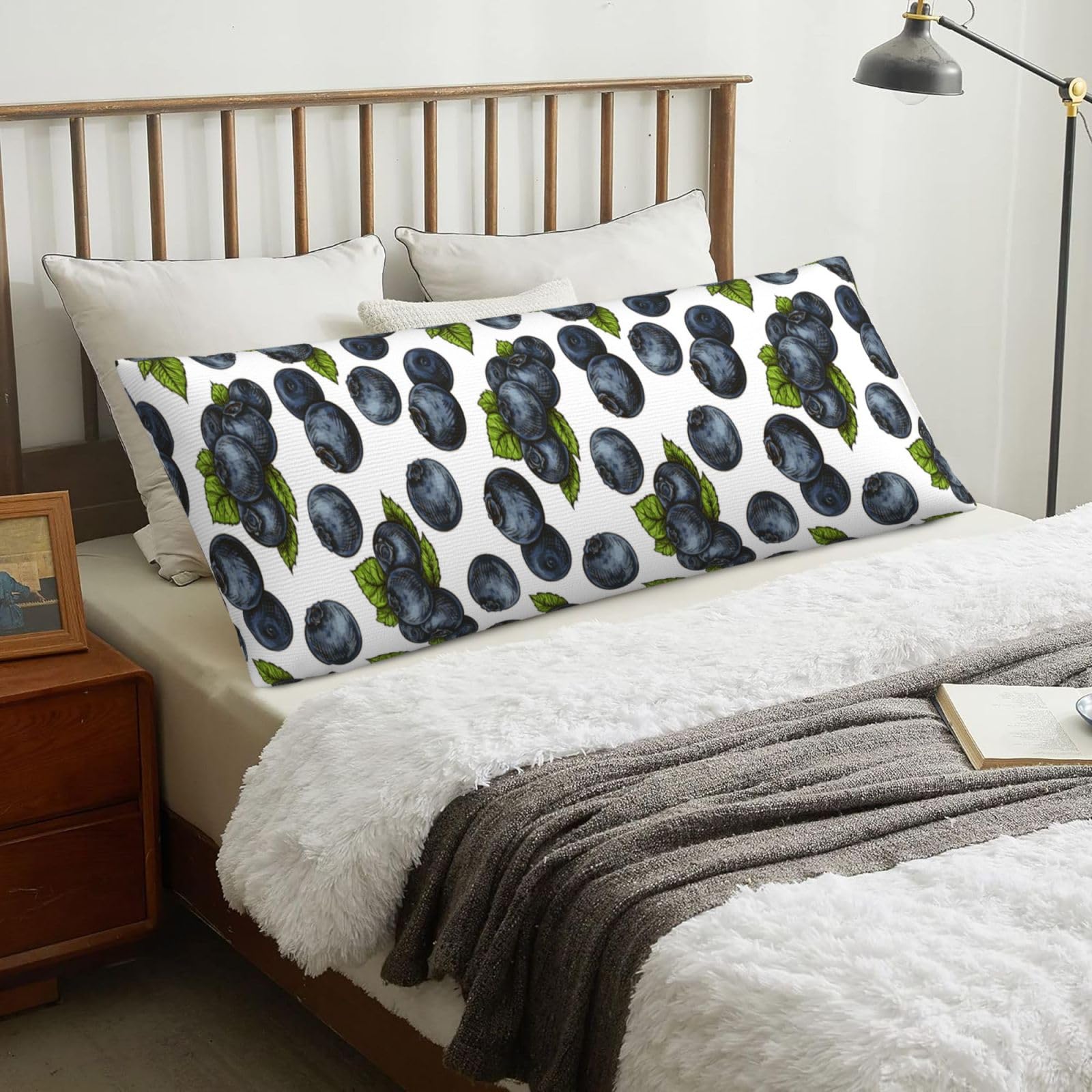 Blueberry, Body Pillow Cover with Zipper,Long Body Pillowcase 20 x 60 in