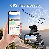 Vista 5 de Miofive Dash Cam - Cámara delantera y trasera para automóvil, 4K+4K, WiFi, Bluetooth, con tarjeta SD de 64 GB, cámara dual para auto con monitoreo
