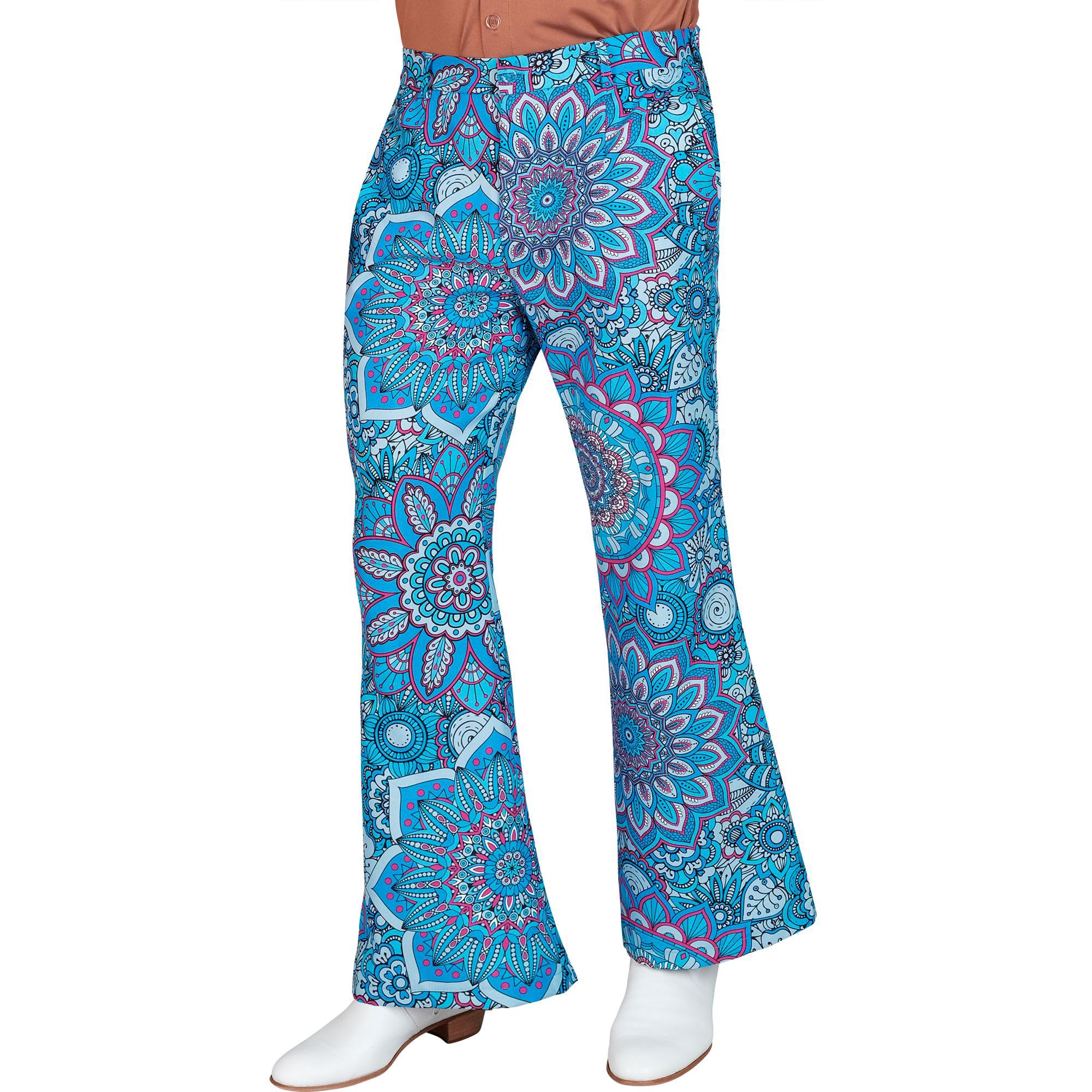 Widmann MILANO PARTY FASHION Men's 60s Pants Hippie Reggae Flower Power Disco Fever Schlagermove