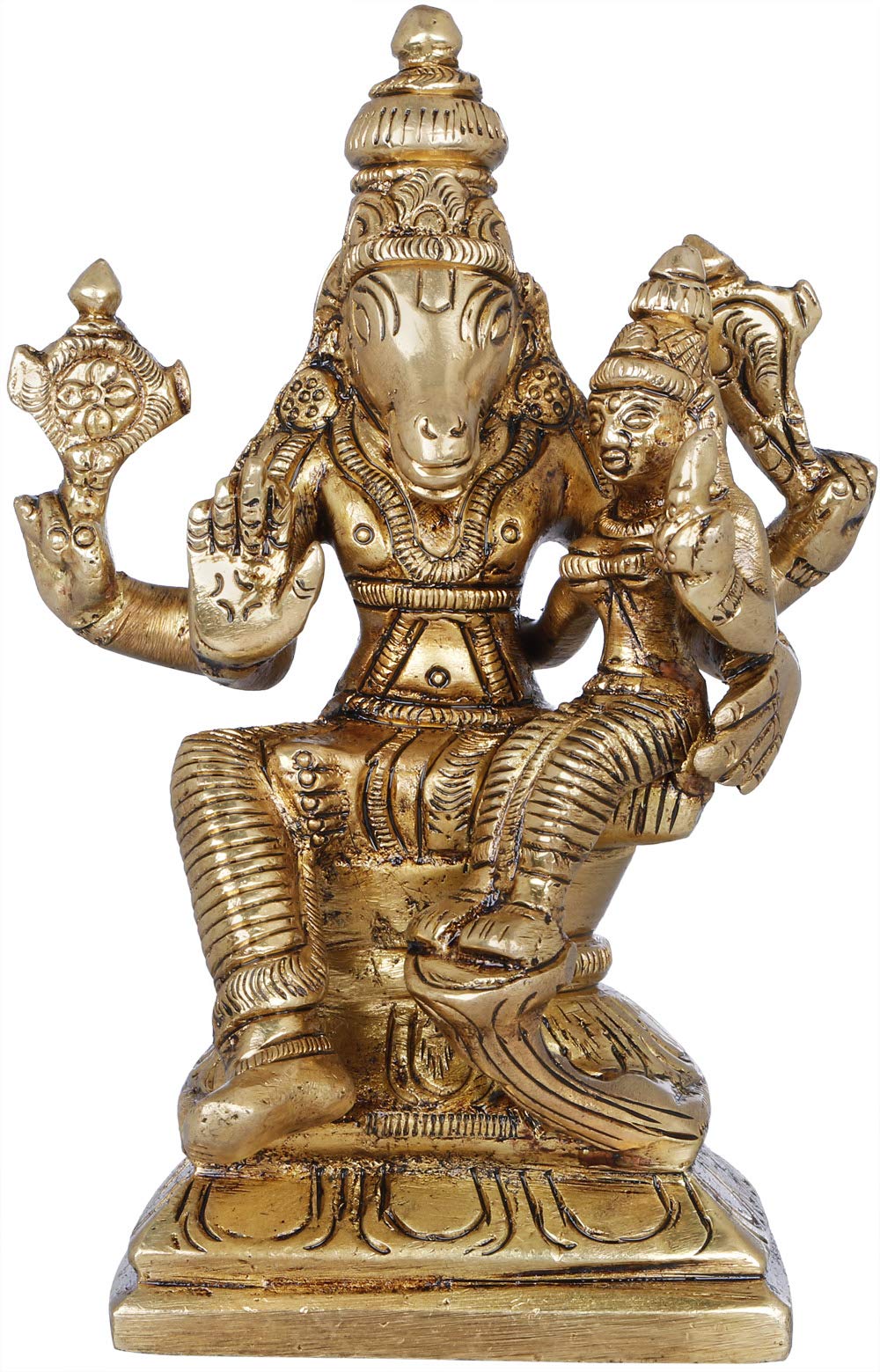 Statue Bhagawan Varaha en laiton d'artisanat indien d'exception